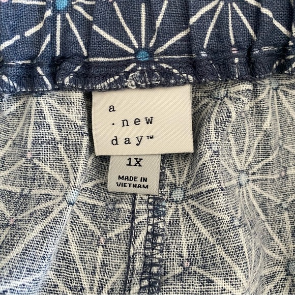 Women's High-Rise Linen Pull-On Shorts - A New Day™ Blue Size 1X - Picture 12 of 12